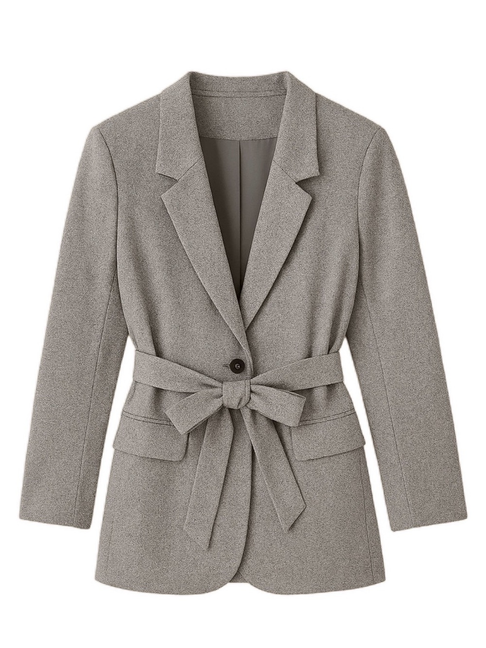 SIMONS wool-blend tie belt blazer